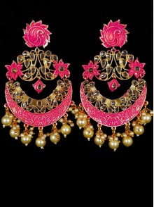 Reverse Ad Earrings With Meenakari Work